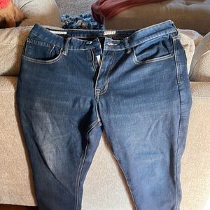 Mens Fleece Lined Blue Jeans 24 x 22